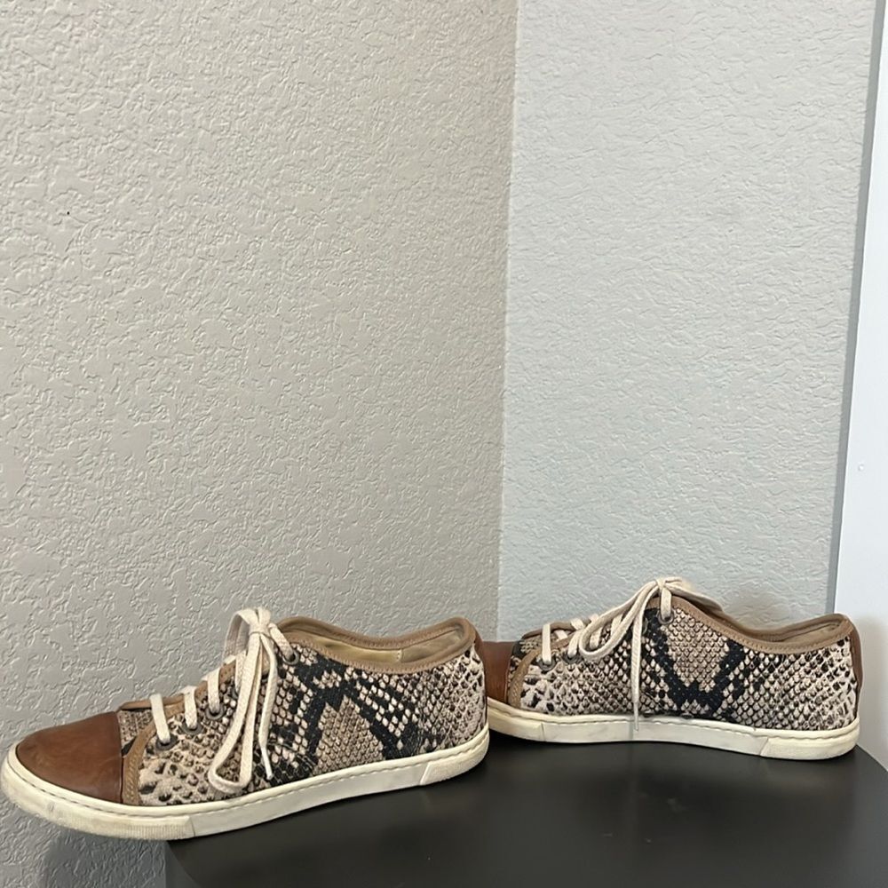 LANVIN Women's Bi-Color Leather Snakeskin Sneaker with Cap Toe, Size 37 (6.5 US) - Picture 8 of 13